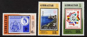 Gibraltar 356-8 MNH Lighthouse, Stamp on Stamp, Flags