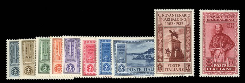 Italy #280-289 (Sass. 315-324) Cat€500, 1932 Garibaldi, complete set, never...