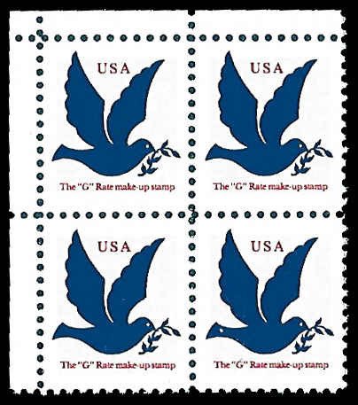 PCBstamps   US #2878 Block 12c(4x(3c))Dove, SVS, darker blue, MNH, (13)