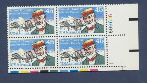 USA - C118a - MNH  LR Plate Block # 999999, overall tag - 45 ct Langley - 1988