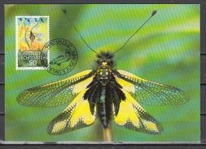 Liechtenstein, Scott cat. 909 only. Insect value on a W.W.F. Maximum Card. ^