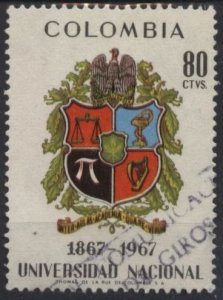 Colombia 783 (used) 80c National University centenary (1967)