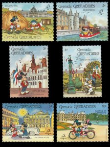 Grenada Grenadines 1989. Mint Stamp Set. Disney Pals in France.