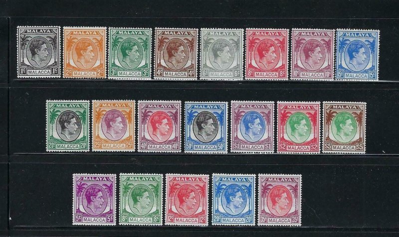 MALAYA MALACCA SCOTT #3-17/22-26 1949-52 GEORGE VI SET (20 STAMPS)- MINT LH/NH