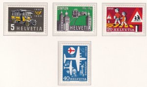 Switzerland   #355-358  MNH 1956 post bus , planes , palace , tunnel