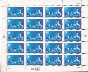 US Stamp - 1999 NATO 50th Anniversary - 20 Stamp Sheet - Scott #3354