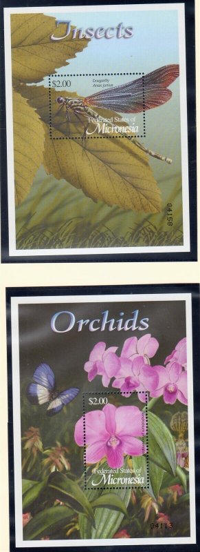 MICRONESIA Sc 515-24 NH 5M/S+5S/S OF 2002 - INSECTS-FLOWERS+MUSHROOMS - (JO23)