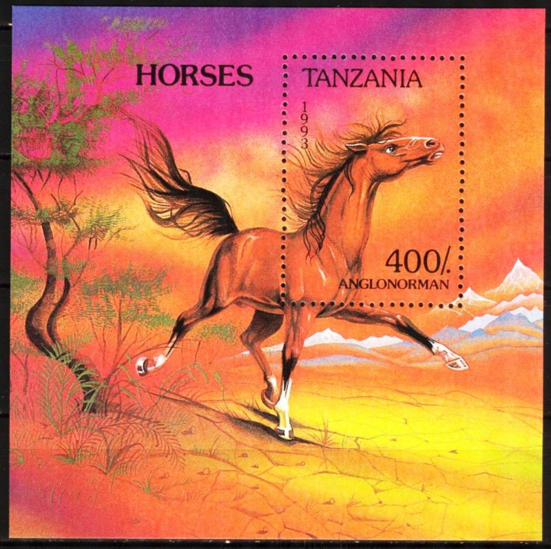 Tanzania 1993 Horses S/S MNH