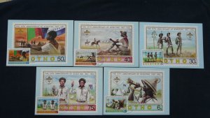 boy scout 75 years of scouting set of 5 maximum cards Lesotho 1982