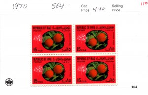 MNH IRAQI STAMPS IN BLOCK OF 4       (IRQB 110)