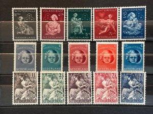 1944-6 Netherlands Semipostal Stamps 3 Complete Sets Sc# B149-63 MH