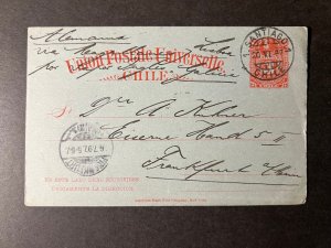 1897 Chile Postcard Cover Santiago de Chile to Frankfurt Main Germany