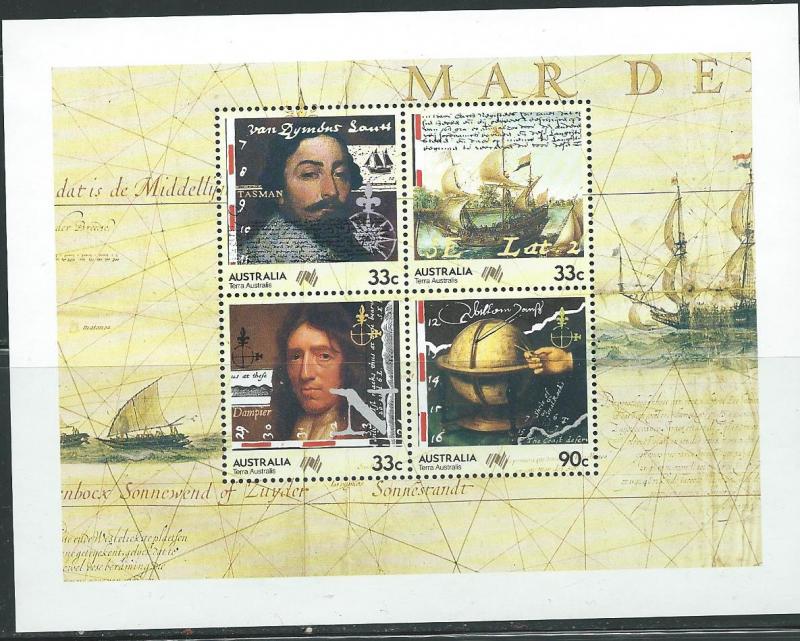 Australia  #952a Explorers Souvenir Sheet (MNH)  CV $5.50