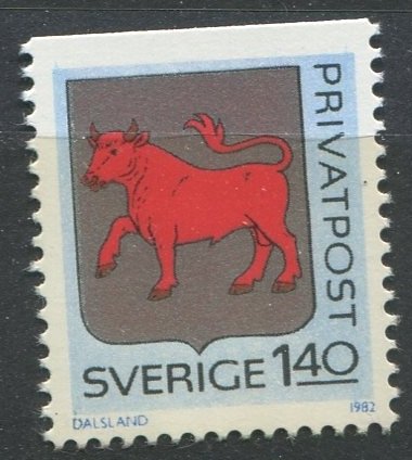 Sweden Sc#1403 MNH, 1.40k multi, Provincial Arms (1982)