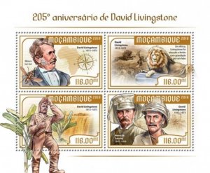 Mozambique - 2018 Explorer David Livingstone - 4 Stamp Sheet - MOZ18210a2