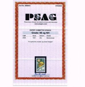 EXCEPTIONAL GENUINE SCOTT #2558 MINT PRISTINE OG NH PSAG CERT GRADED SUPERB-98