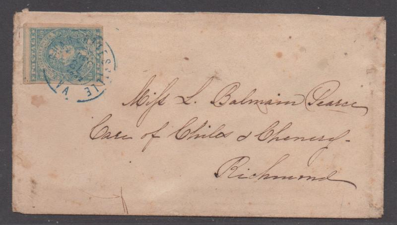 **CSA Cover, SC# 2 Paterson, Charlottesville, VA 12/31/1862, Stone Y