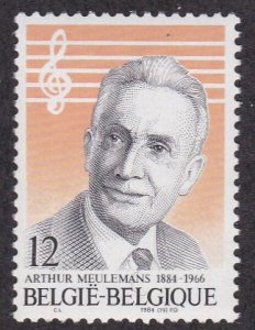 Belgium # 1183, Arthur Meulemans - Composer, NH, 1/2 Cat.