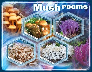 Stamps. Mushrooms 2018 1+1 sheets perforated MNH **