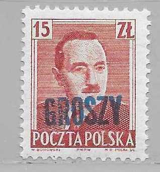 Poland 469 1950 Bierut single GROSZY overprint MNH