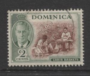 DOMINICA -Scott 124 - Definitive -1951 - VFU - Single 2c Stamp