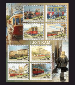 Stamps. Tramways, Tram 1 sheet perforated 2025 year