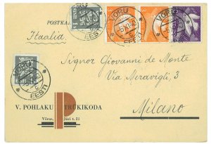 P5319 - ESTLAND , 1940 SOVIET OCCUPATION/SOVIET REPUBLIC, FROM VORU TO MILANO