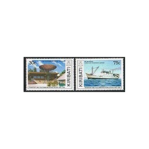 Kiribati 528-529,MNH.Michel 532-533. Transport,Telecommunications decade,1985.