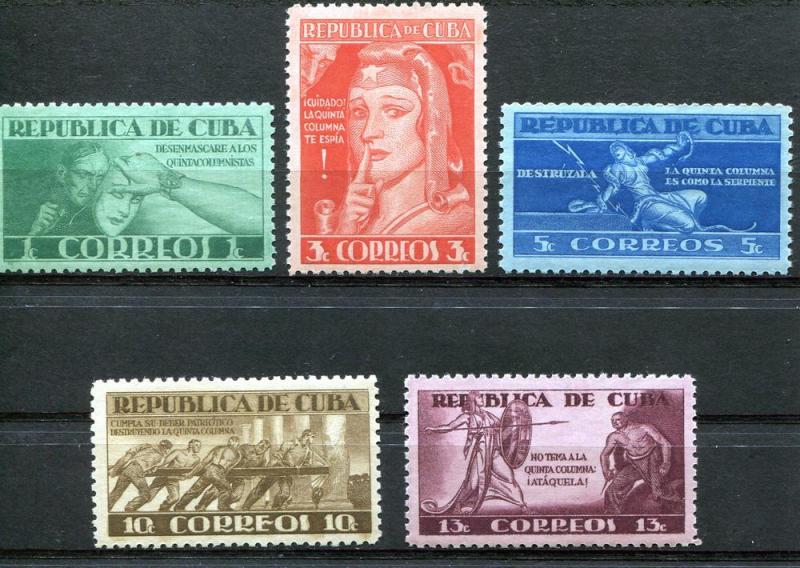 Cuba 375-379 MNH 5th column 1943