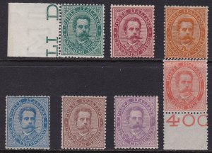 1879 Italy - Kingdom, n. 37/43, Effigy Umberto I, MNH ** - 4 Certificates