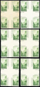 US Stamps # 769a MNH XF Lot Of 6 Cross Gutter Blocks Scott Value $90.00