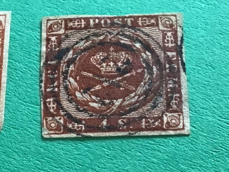 Denmark 4 early used stamps A12030