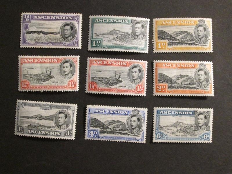  Ascension Island 1938 definitives short set Mint Lightly Hinged