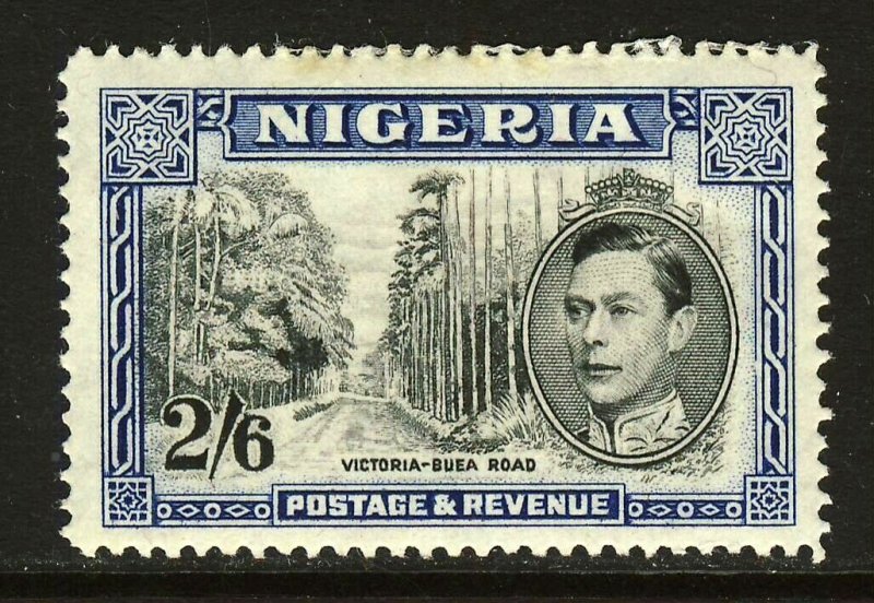 NIGERIA King George VI 1942 2s.6d. Black & Blue Perf.14 SG 58b MINT