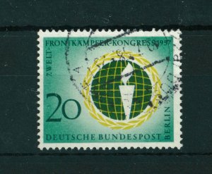 Germany Berlin 1957 7th Congress of World War Veterans stamp. Used. Sg B173.