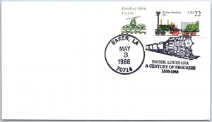 US SPECIAL EVENT COVER A CENTURY OF PROGRESS AT BAKER LOUISIANA RAILROADS 1988