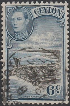 Ceylon 1938 Sc#280, SG#388 6c Colombo Harbour USED-VF-NH.