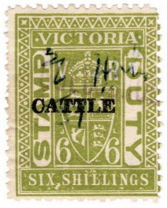 (I.B) Australia - Victoria Revenue : Cattle Duty 6/- (1951)