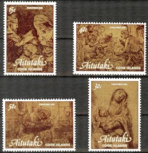 Aitutaki / Cook Islands 1981 Christmas Art Paintings set of 4 MNH