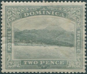 Dominica 1908 SG49 2d grey KGV Roseau mult crown CA wmk MLH (amd)