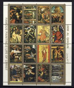 Ajman State UMM AL Qiwain Life of Christ Miniature Sheet - CTO