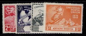 NORTHERN RHODESIA GVI SG50-53, 1949 ANNIVERSARY of UPU set, M MINT.