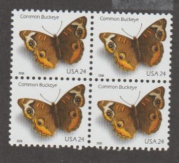 U.S. Scott #4000 Buckeye Butterfly Stamps - Mint NH Block of 4