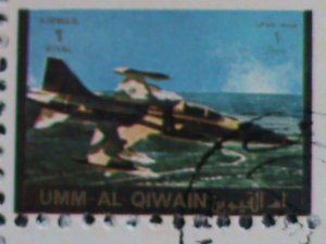​UMM AL QIWAIN-1973 WORLD FAMOUS OLD AND NEW PLANES CTO MINI SHEET VERY FINE