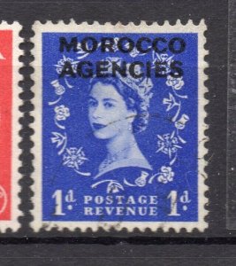 Morocco Agencies QEII Early Issue Fine Used 1d. Optd NW-14056