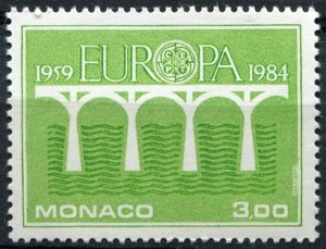 Monaco Sc#1425 MNH, 3f yel grn, Europa (C.E.P.T.) 1984 - Bridge, 25th Anniver...