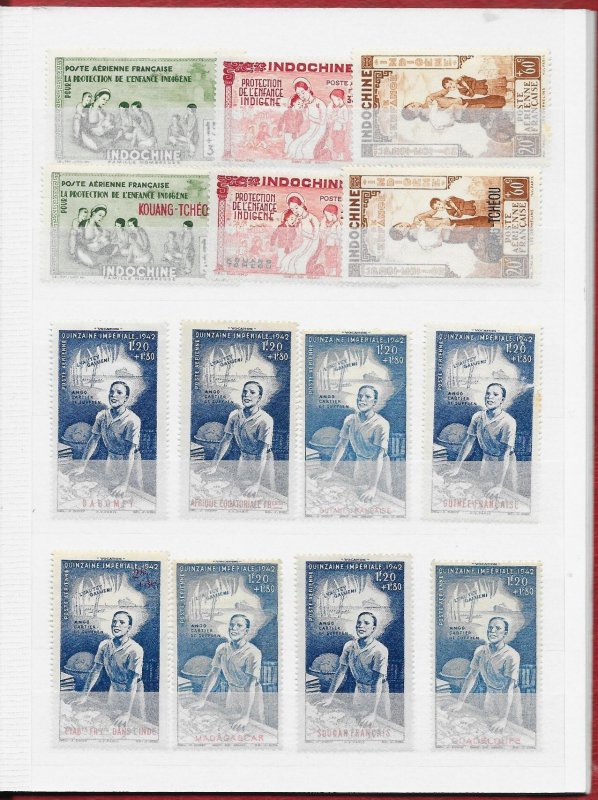 FRANCE COLONIES (200+) stamps VICHY Gov't NY World's Fair sets All Mint Unused