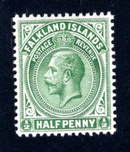 Falkland Islands SC #30  VF, Unused, OG, King George V,   CV $3.00 .....1930023