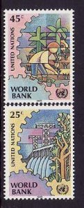 United Nations New York-Sc#546-7- id8-unused NH set-World Bank-1989-