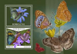 GUINEA BISSAU - 2018 - Butterflies - Perf Souv Sheet - MNH